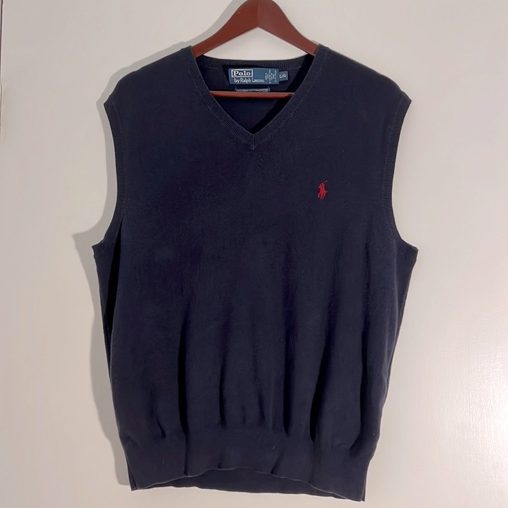 Men’s sweater vest - Navy Blue - Ralph Lauren - Size L